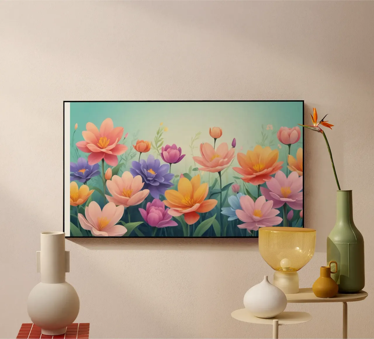 design floreale con una rilassante composizione di fiori plexiglass da DesignDoodle
