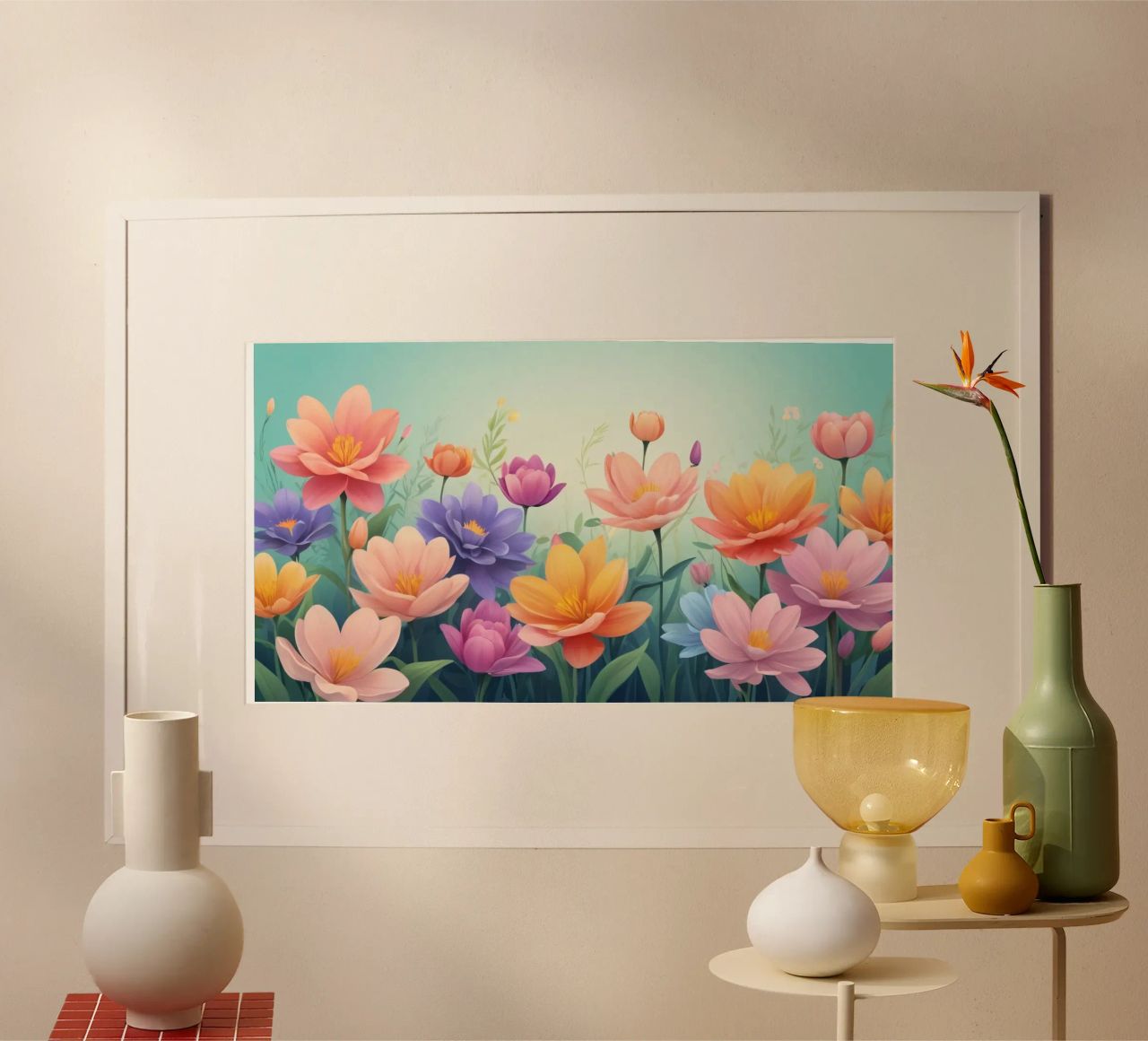 diseño floral con un relajante arreglo de flores poster de DesignDoodle