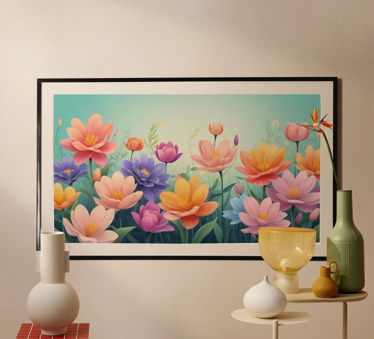 diseño floral con un relajante arreglo de flores poster de DesignDoodle