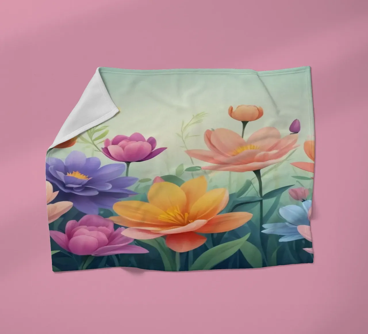 design floreale con una rilassante composizione di fiori coperta in pile da DesignDoodle
