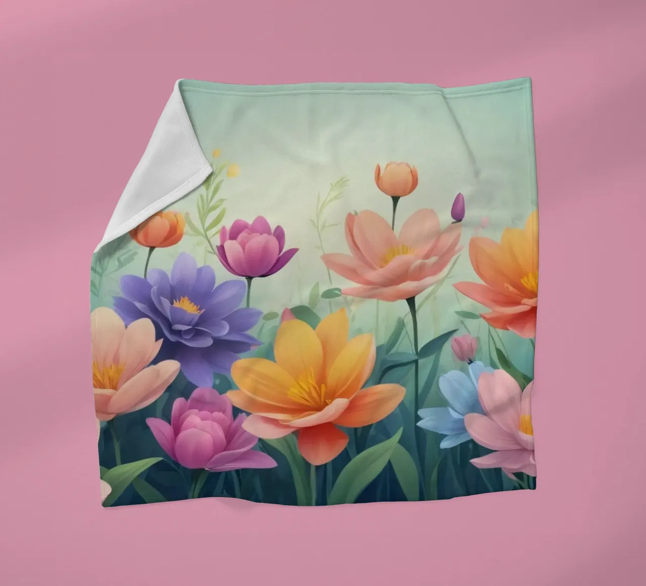design floreale con una rilassante composizione di fiori coperta in pile da DesignDoodle