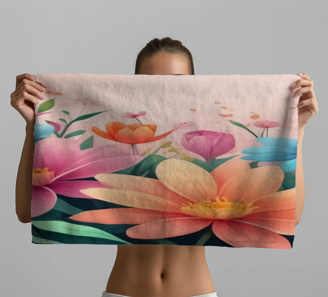 Lebendiges Blumendesign für einen atemberaubenden Blumenhintergrund Handtuch von DesignDoodle