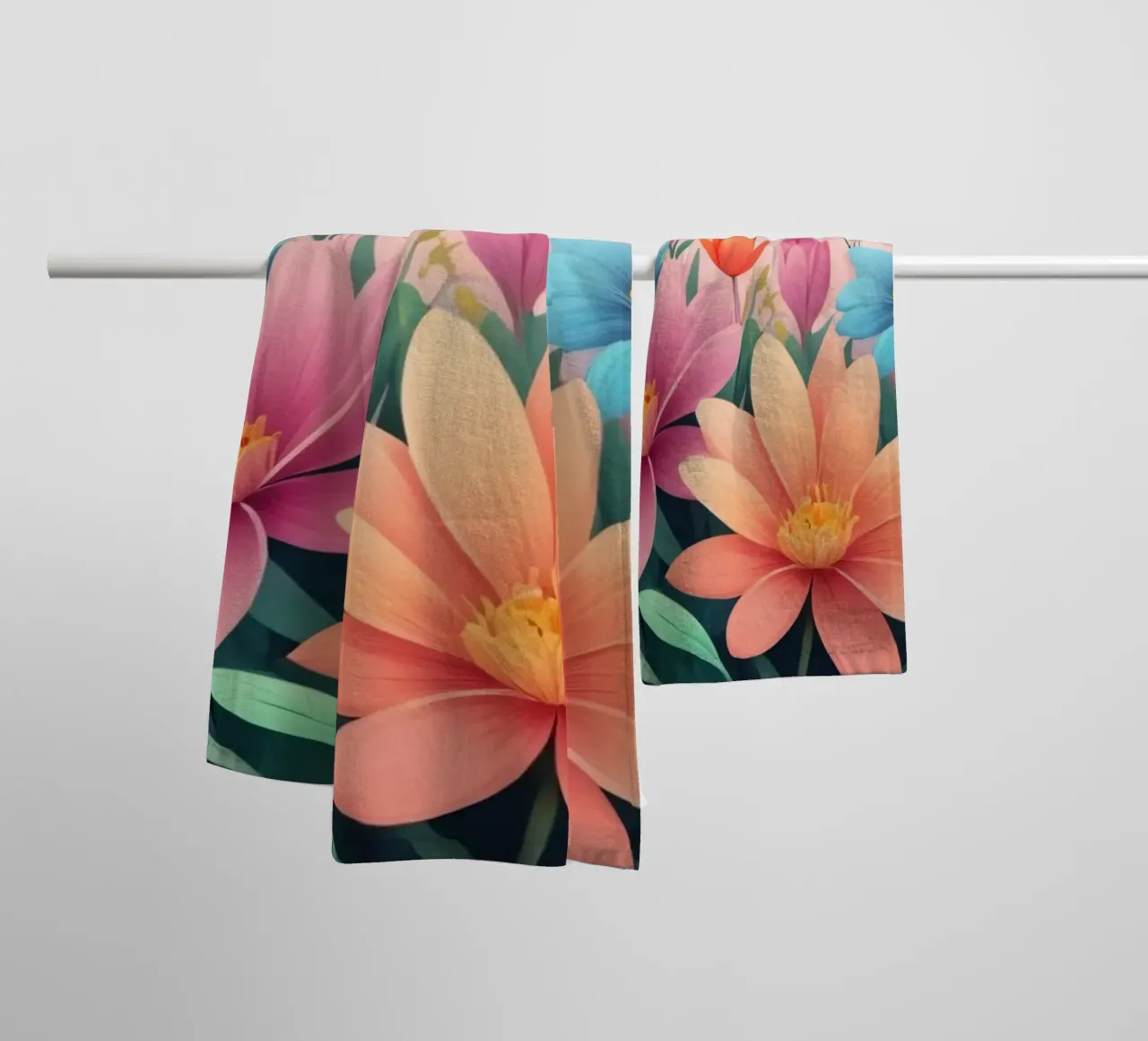 Lebendiges Blumendesign für einen atemberaubenden Blumenhintergrund Handtuch von DesignDoodle