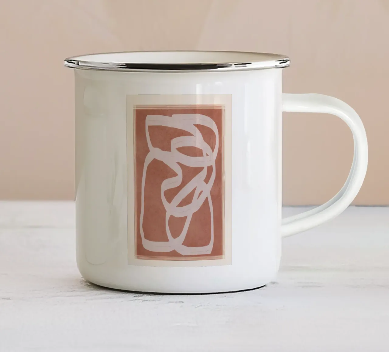 Abstract Flow II Emaille Tasse von Flow Line