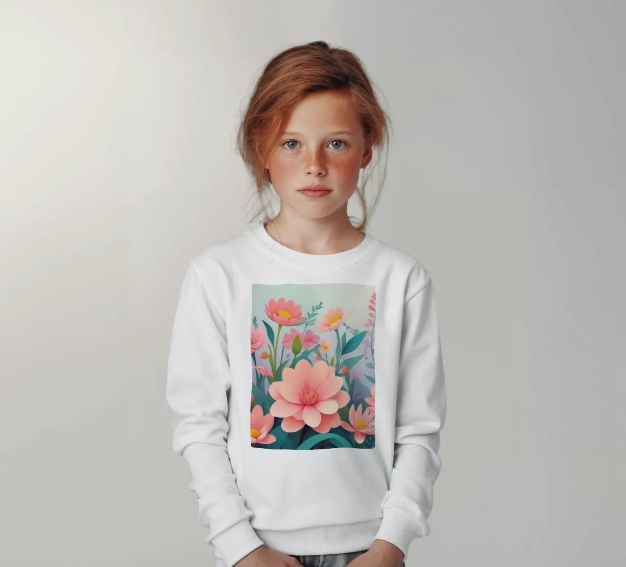 Composizione floreale colorata con tenui tonalità pastello felpa bambino da DesignDoodle