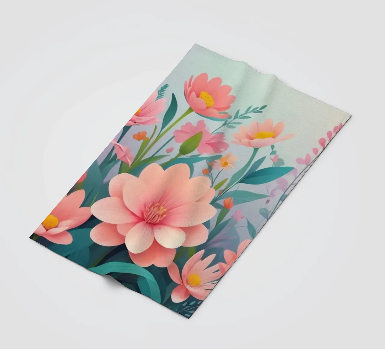 Composizione floreale colorata con tenui tonalità pastello coperta in pile da DesignDoodle