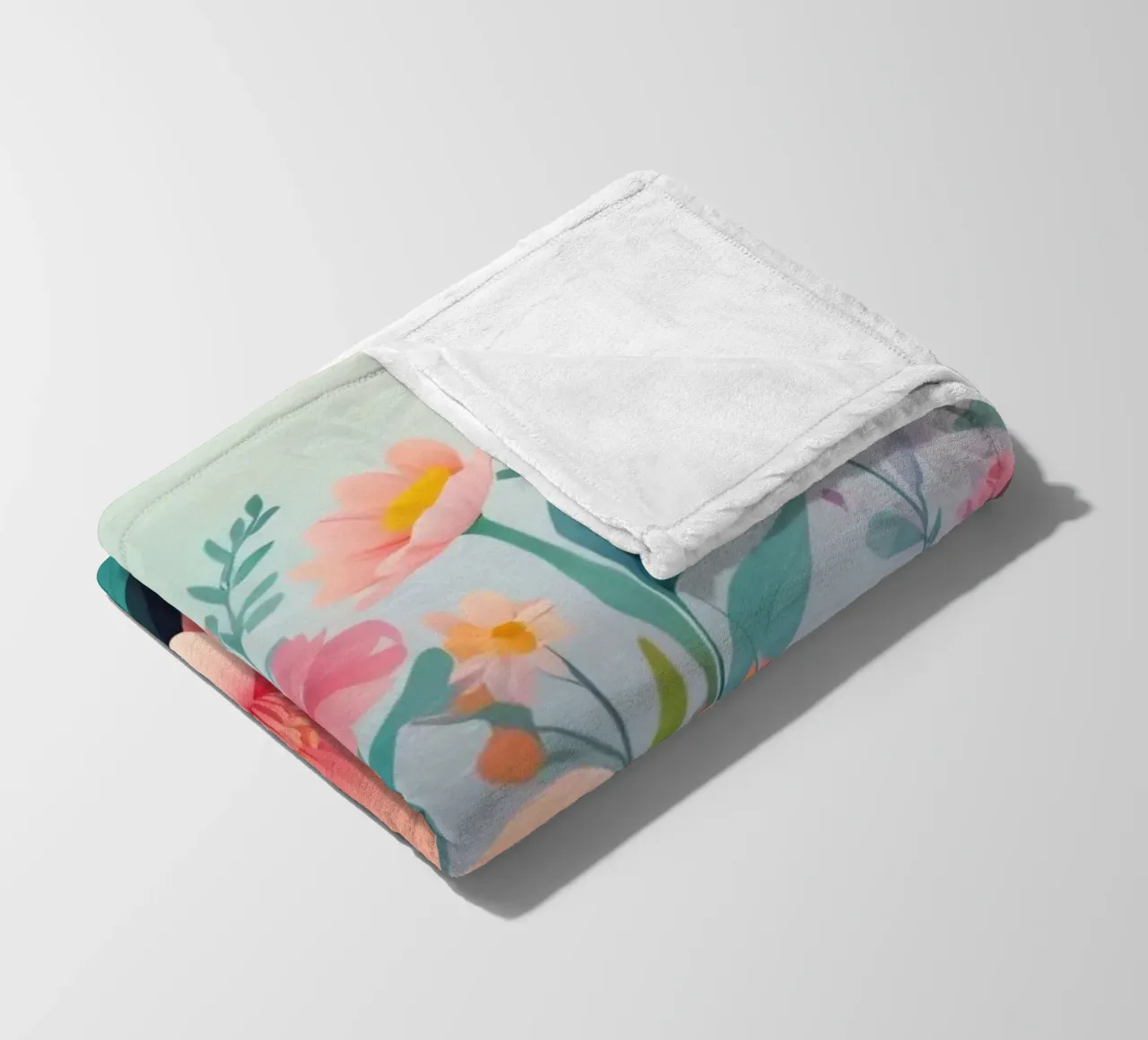 Composizione floreale colorata con tenui tonalità pastello coperta in pile da DesignDoodle