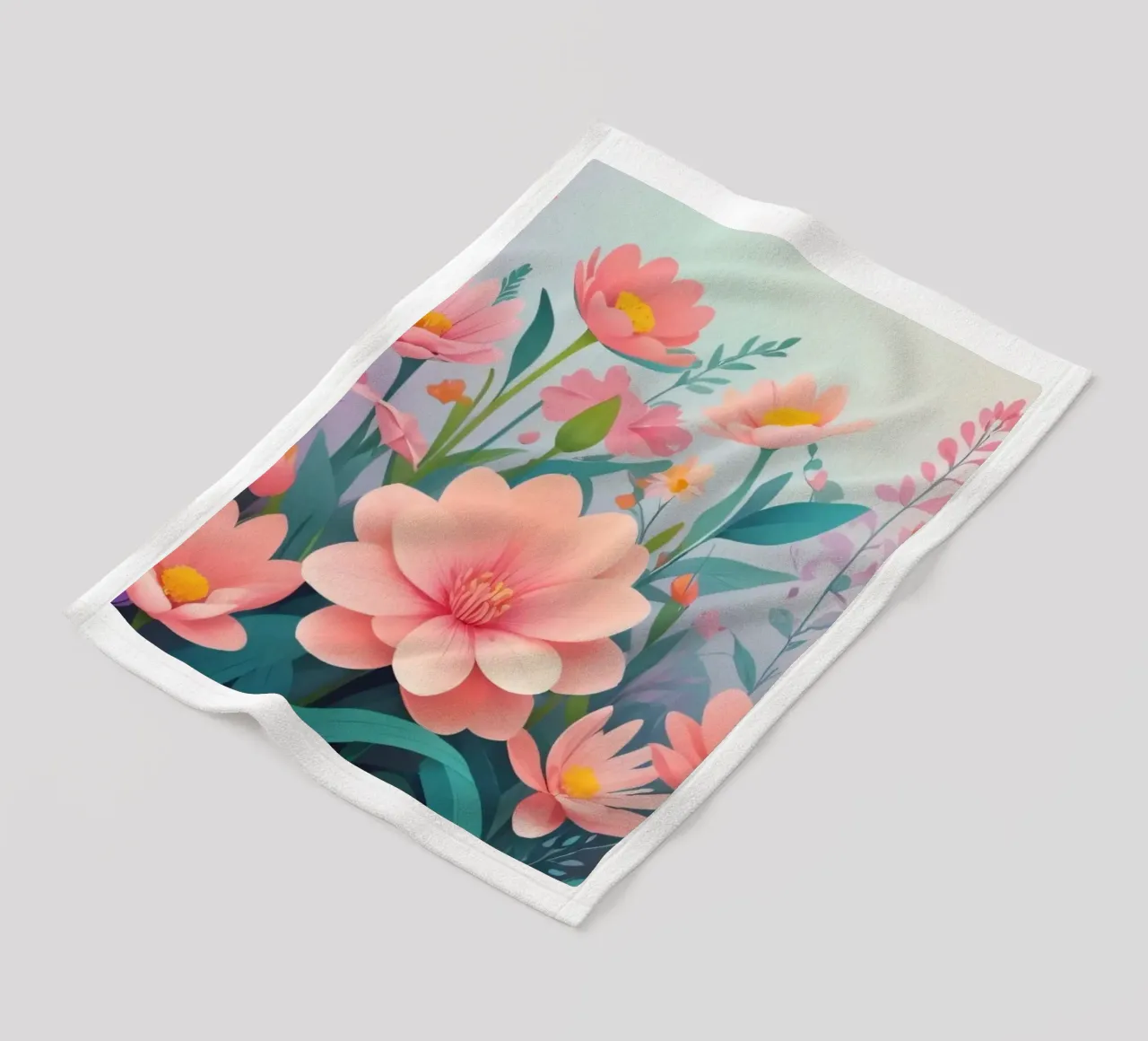 Composizione floreale colorata con tenui tonalità pastello coperta in pile da DesignDoodle