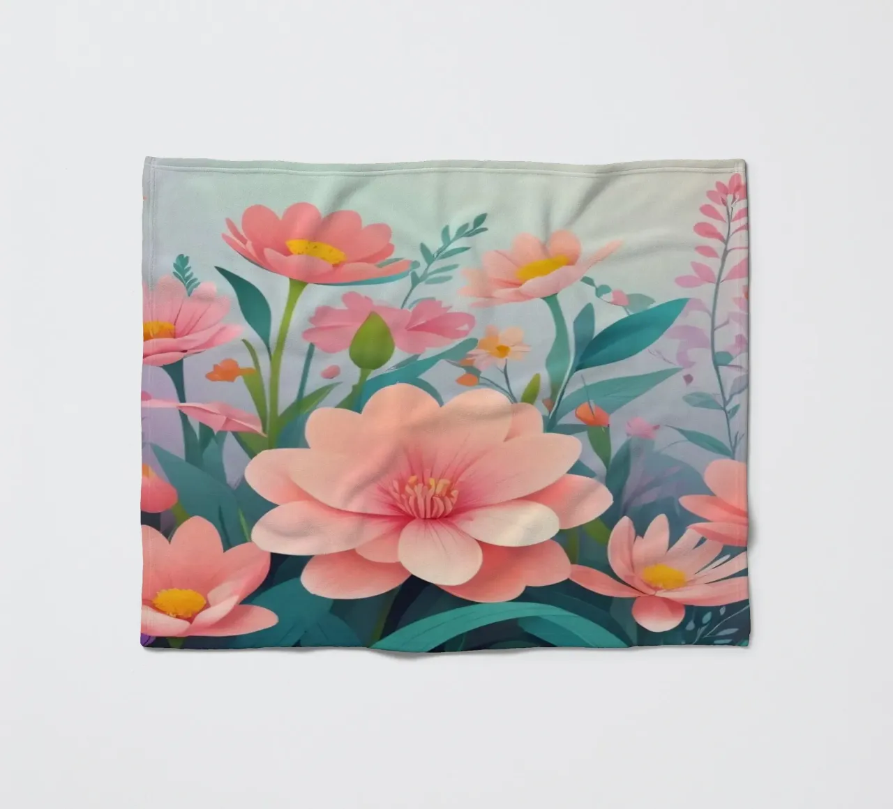 Composizione floreale colorata con tenui tonalità pastello coperta in pile da DesignDoodle