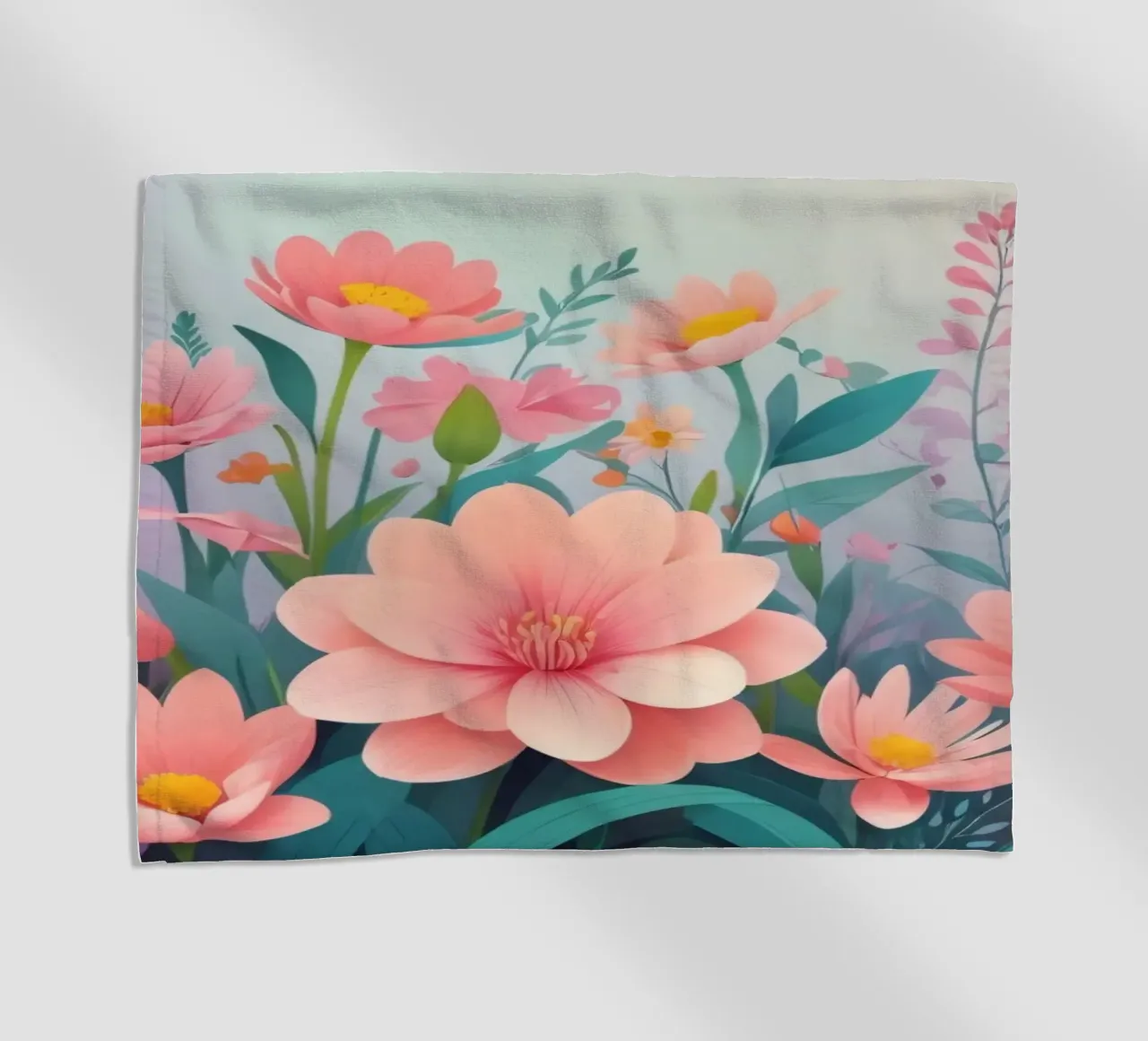 Composizione floreale colorata con tenui tonalità pastello telo mare da DesignDoodle