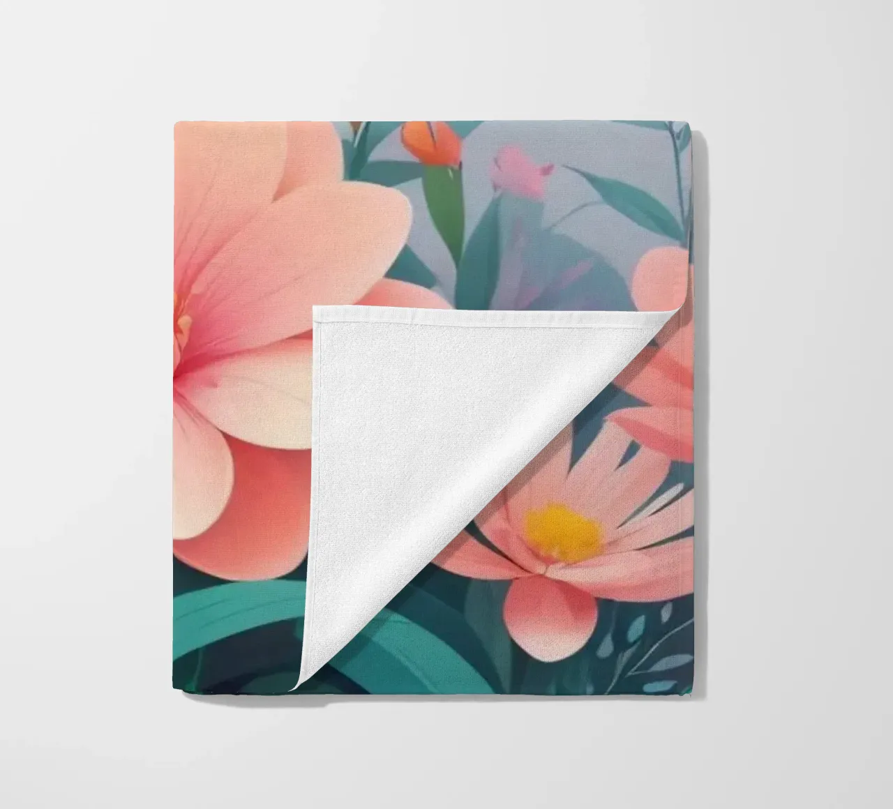 Composizione floreale colorata con tenui tonalità pastello telo mare da DesignDoodle