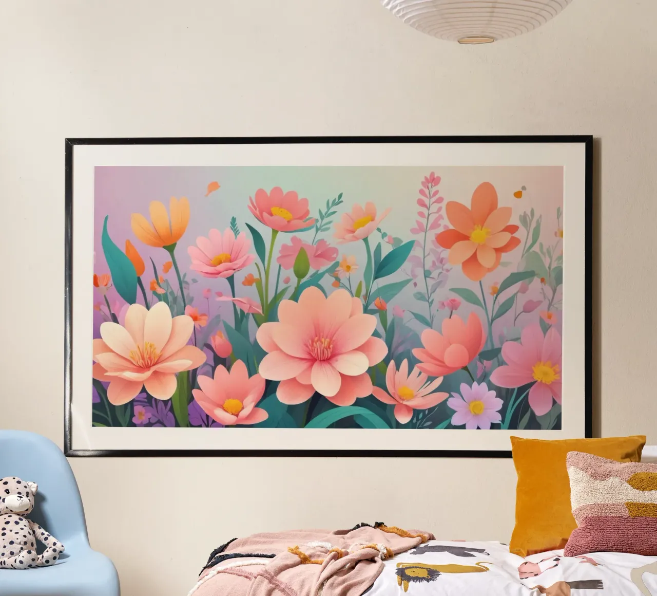 Composizione floreale colorata con tenui tonalità pastello carta hahnemühle da DesignDoodle