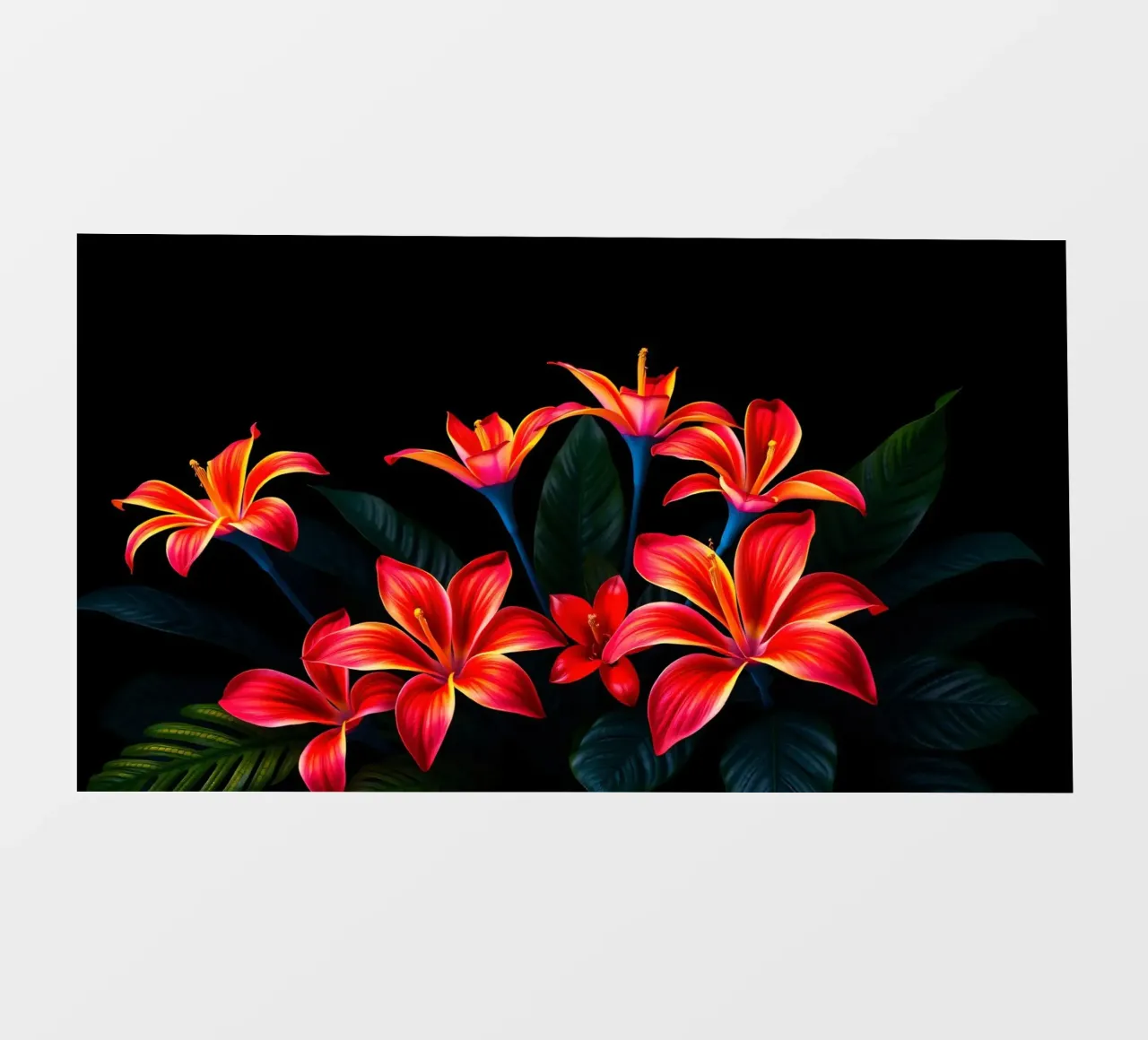 composizione floreale rossa e arancione pellicola backlit da DesignDoodle
