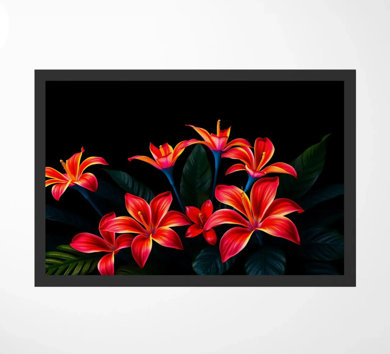 composizione floreale rossa e arancione zerbino da DesignDoodle