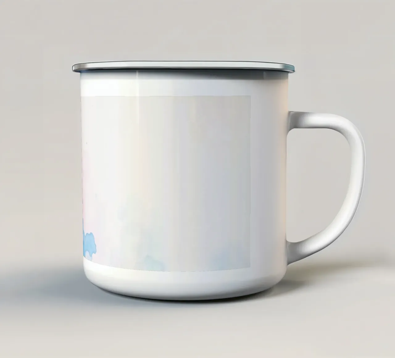Morbido disegno astratto ad acquerello pastello con elementi floreali tazza in smalto da DesignDoodle