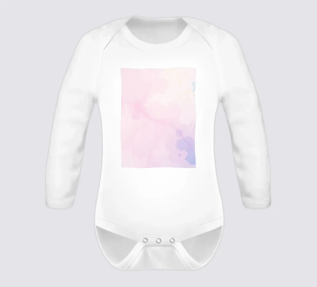 Abstract soft pastel background design watercolor long-sleeve baby romper by DesignDoodle