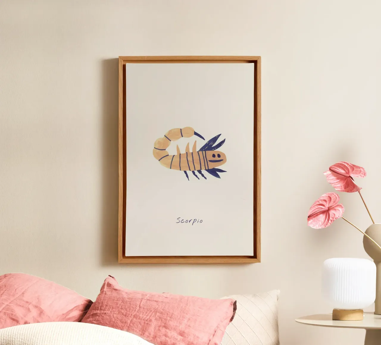 Scorpio tela con Cornice a cassetta da Little Flourishes