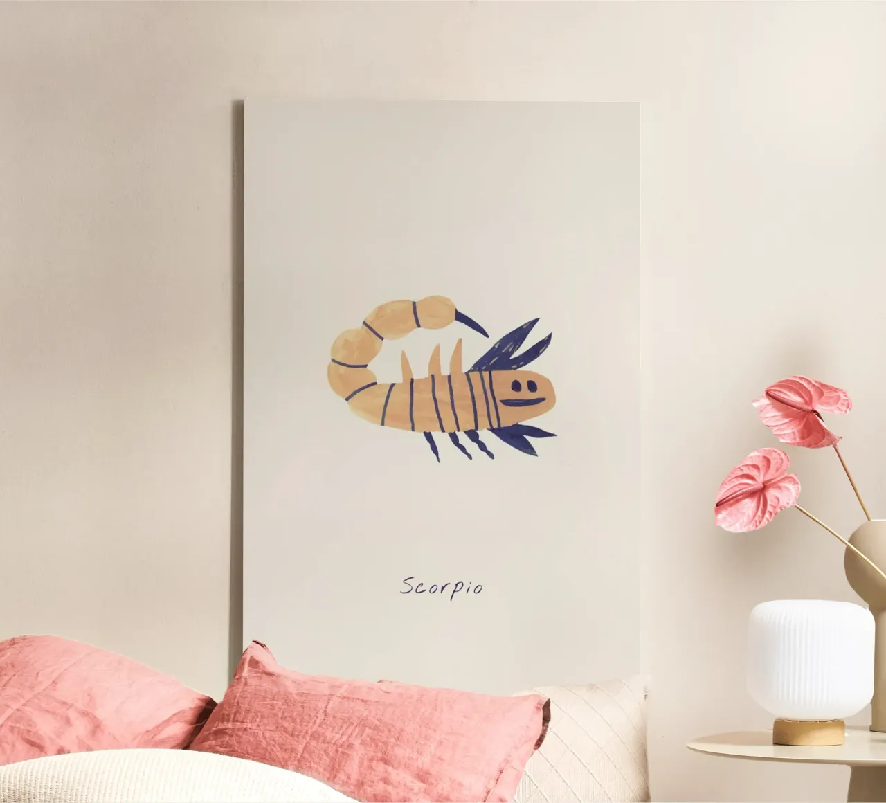 Scorpio tela con Cornice a cassetta da Little Flourishes