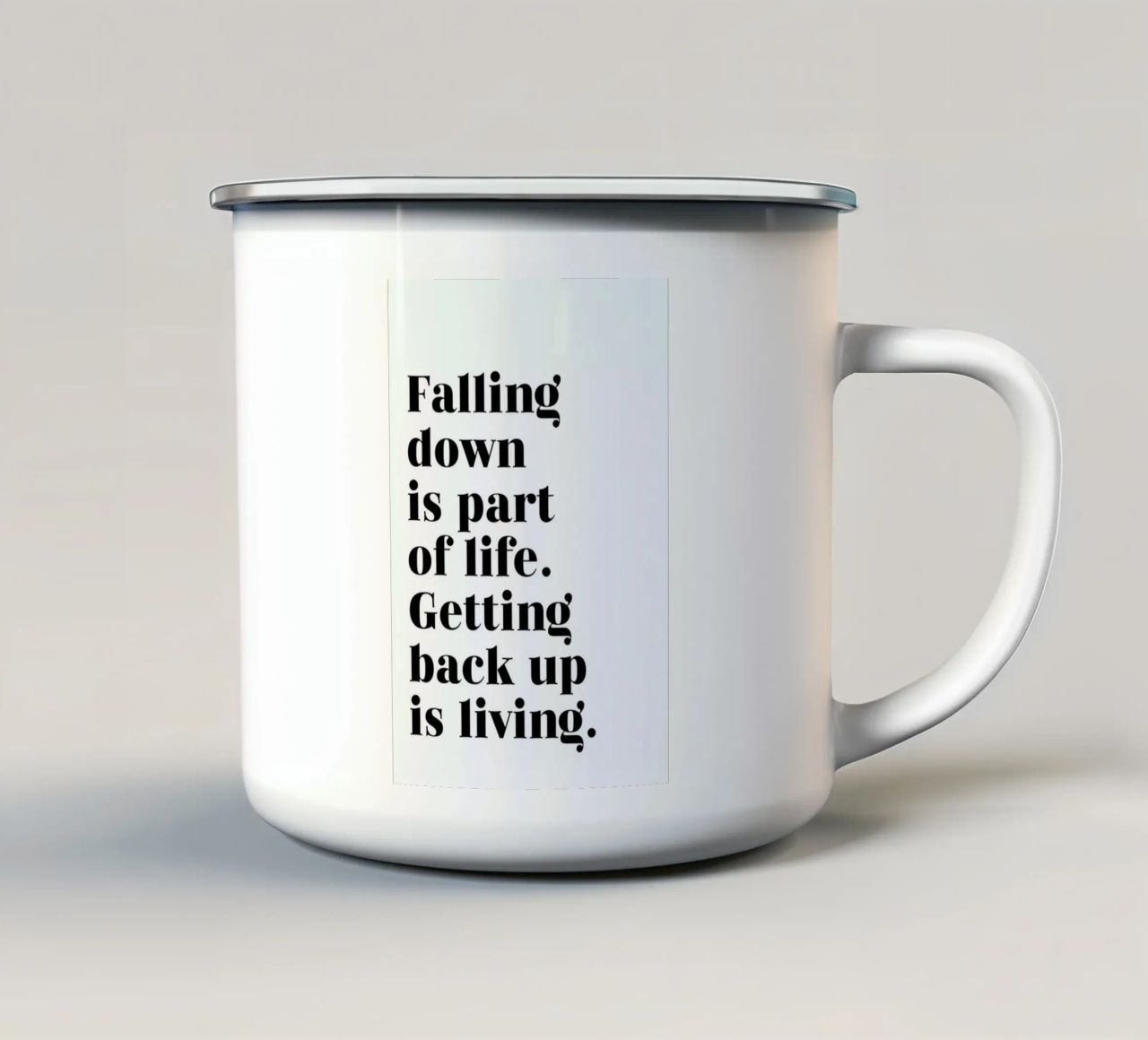 Get Back Up tazza in smalto da typed