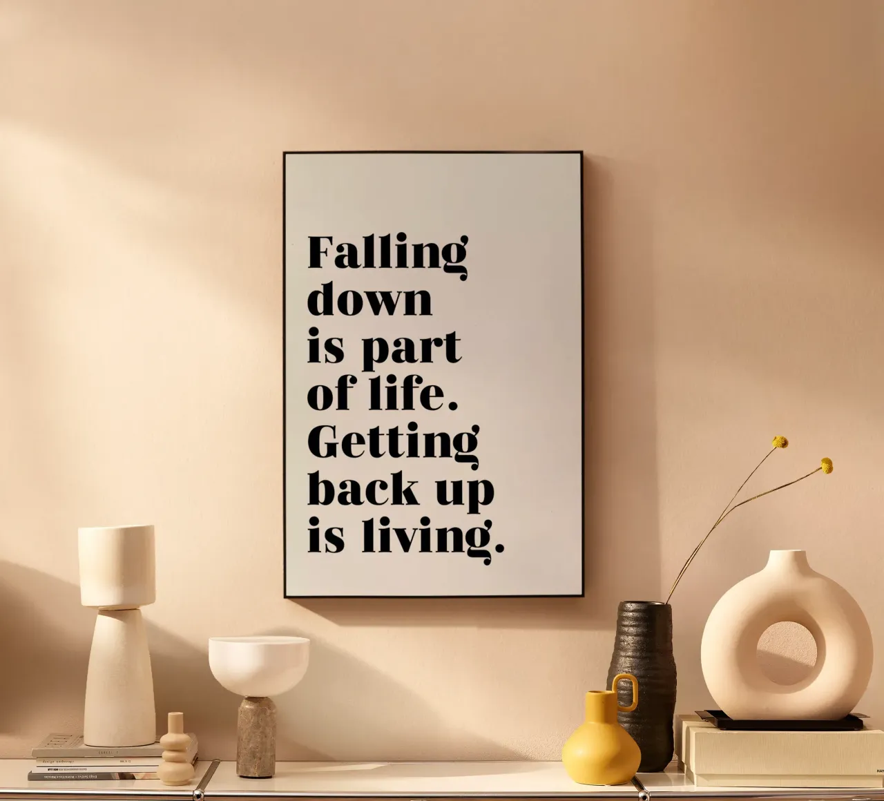 Get Back Up acrylic glass by typed