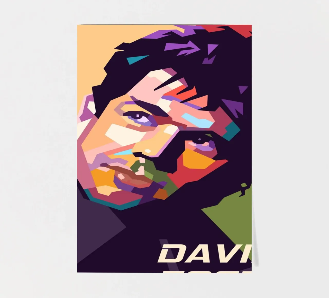 David Foster Pop-Art-Porträt Stickerbogen von Hantamrata