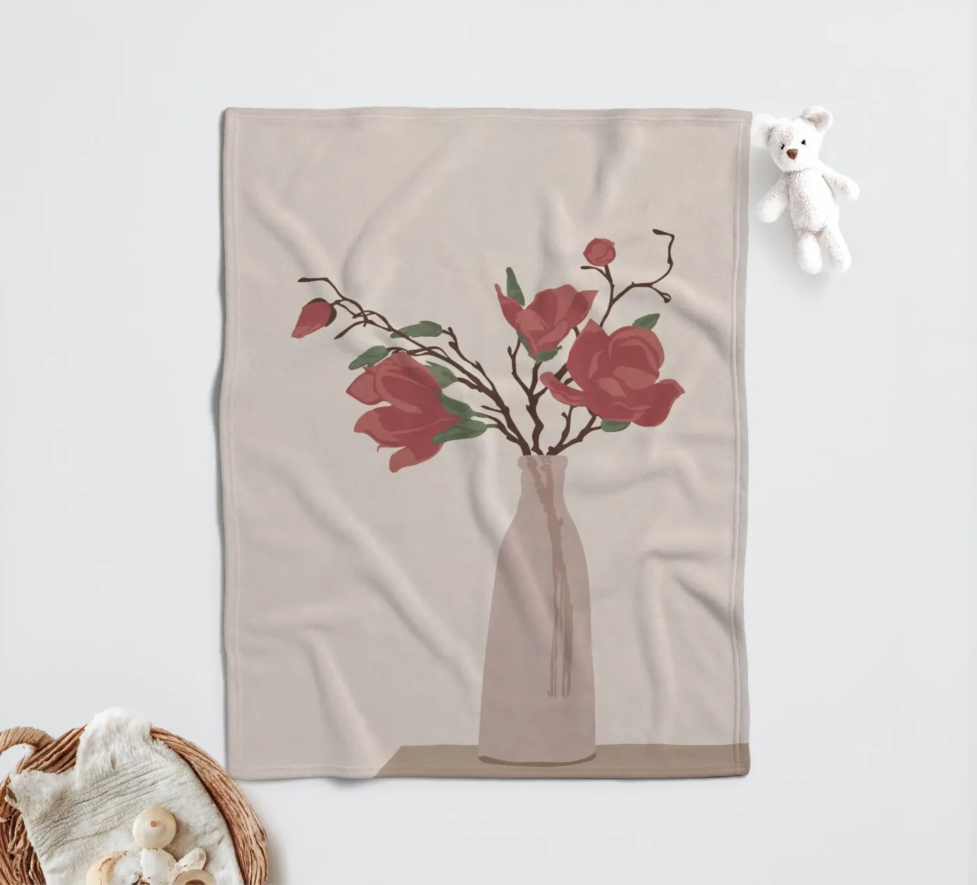 Vase fleece blanket by Flow Line