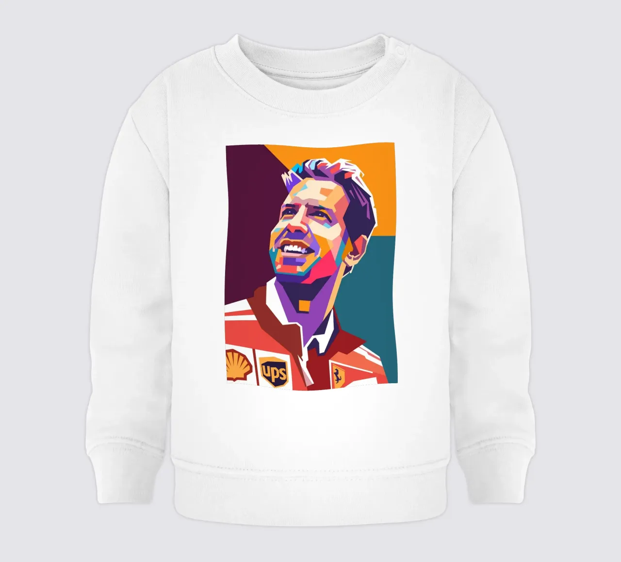 Sebastian Vettel ritratto pop art felpa neonato da Hantamrata
