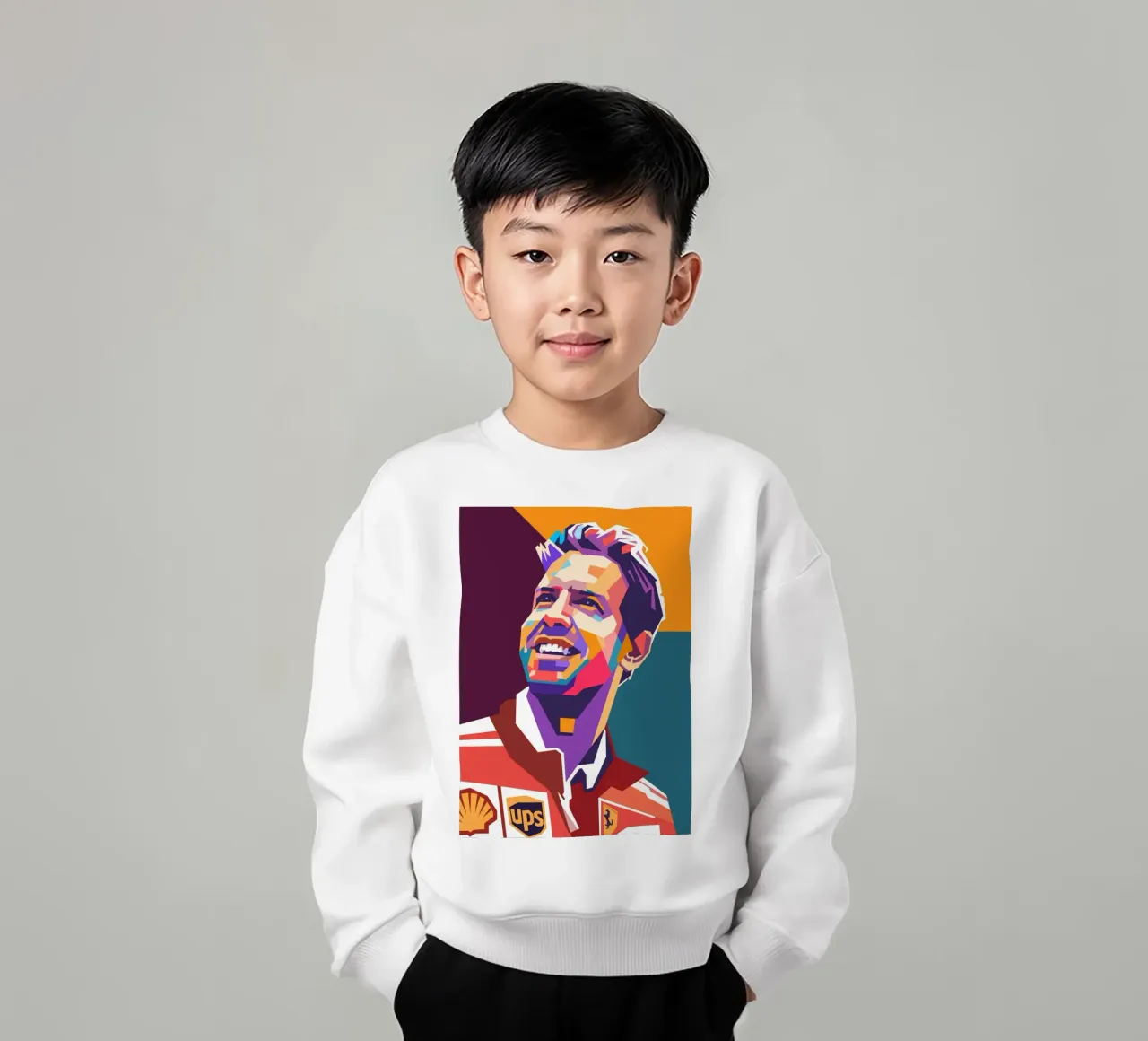 Sebastian Vettel ritratto pop art felpa bambino da Hantamrata