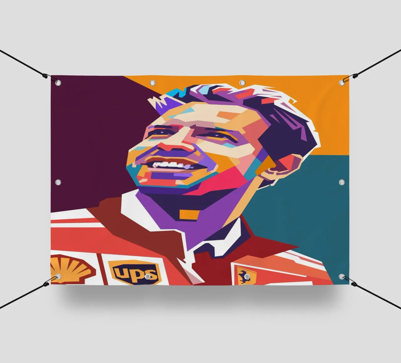 Sebastian Vettel ritratto pop art telo in pvc da Hantamrata