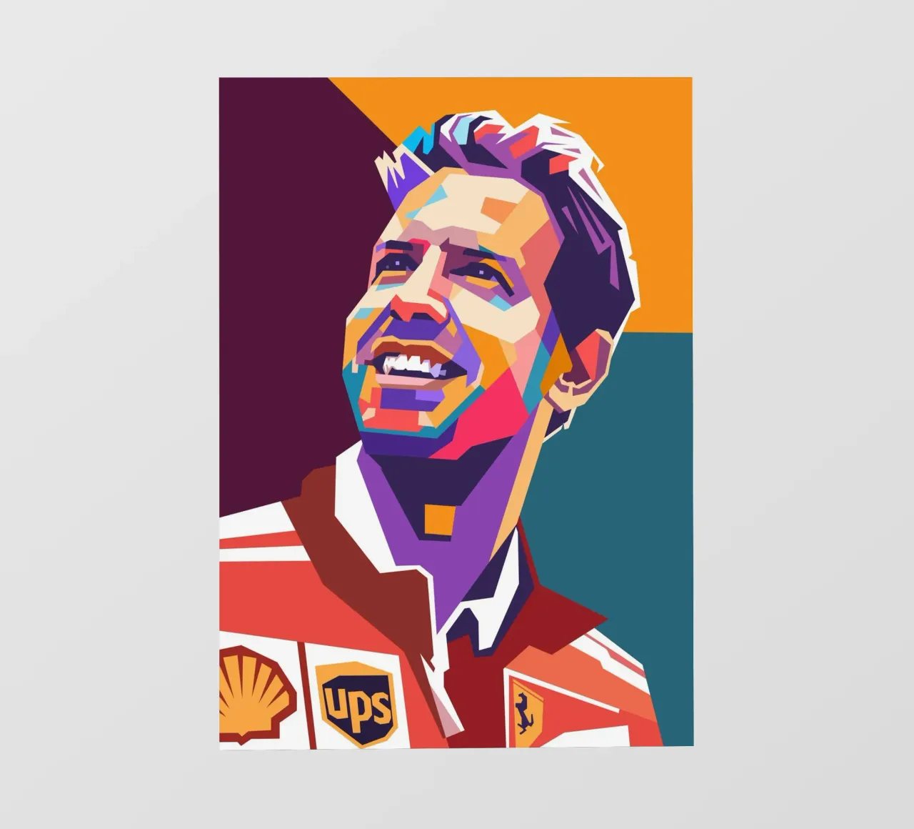 Sebastian Vettel ritratto pop art telo in pvc da Hantamrata