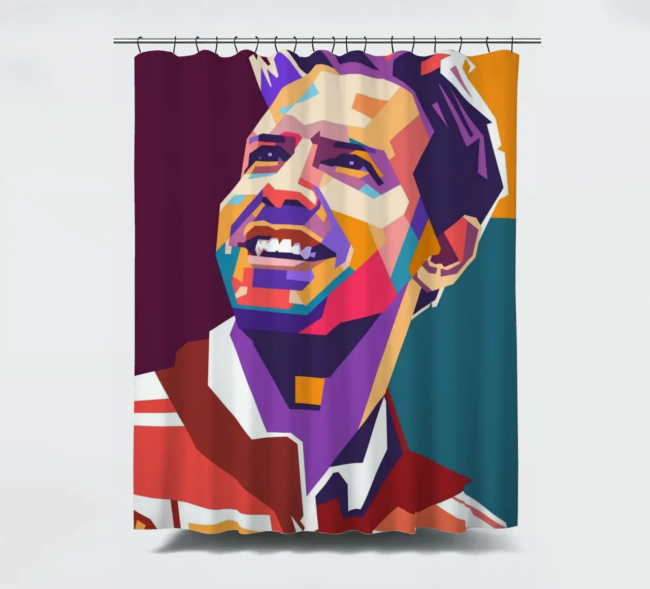 Sebastian Vettel pop art portrait shower curtain by Hantamrata