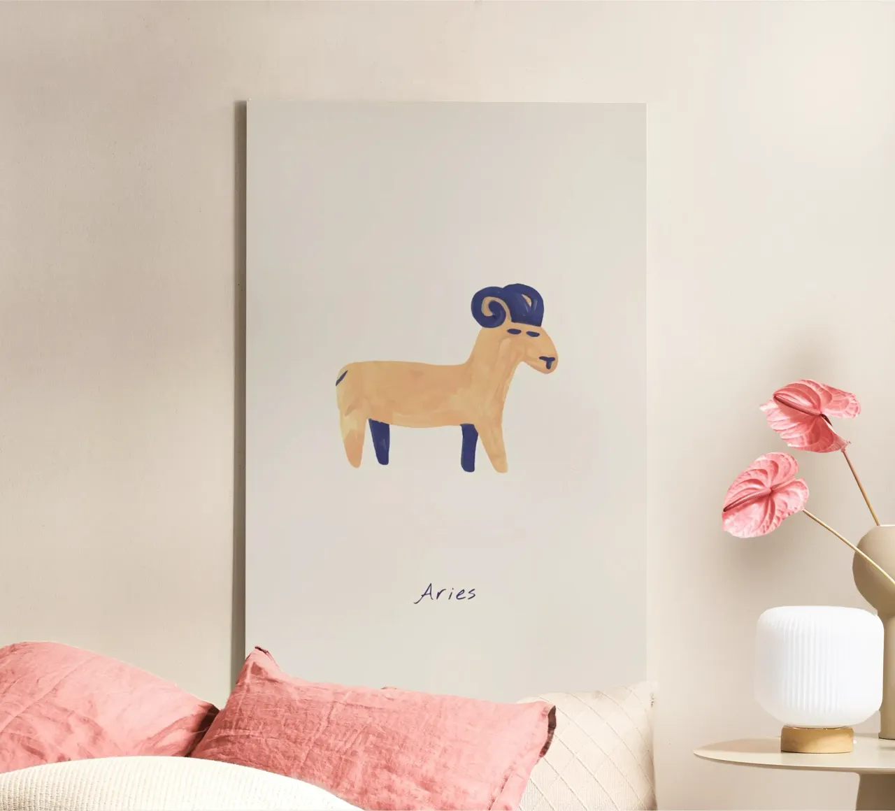 Aries tela con Cornice a cassetta da Little Flourishes