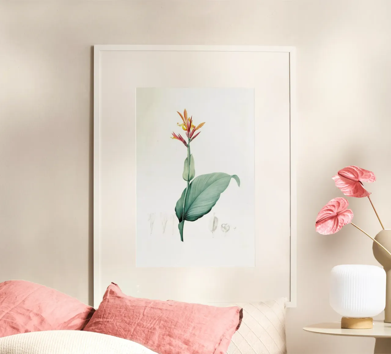 Canna indica, Baslisier der Indes, Indian Shot -Pierre Joseph poster con telaio in legno da Artokoloro Quint Lox Ltd