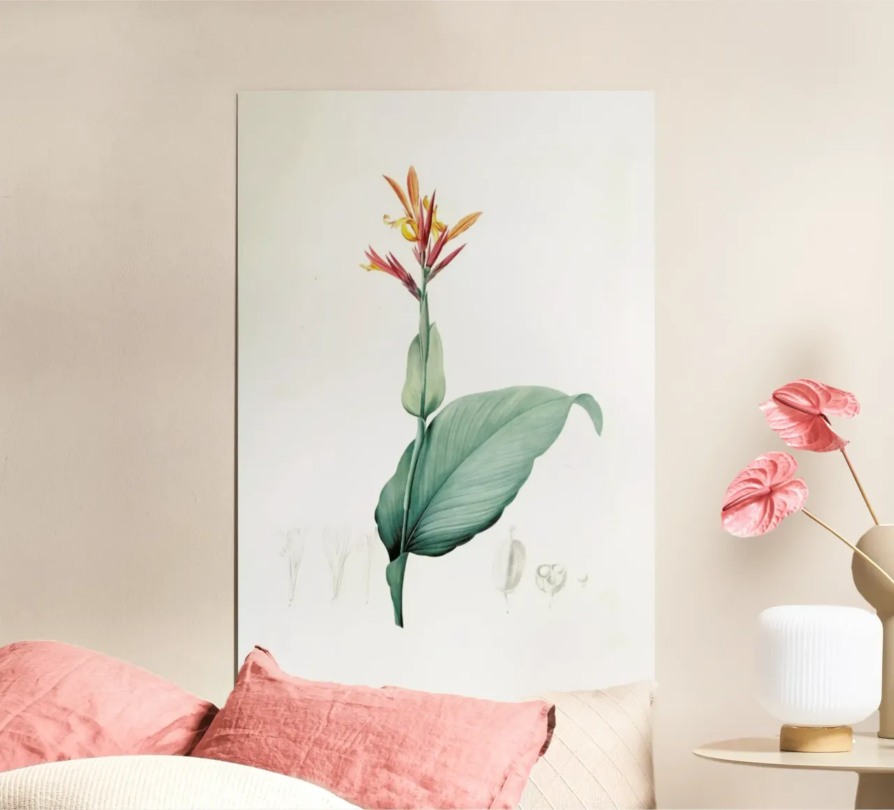 Canna indica, Baslisier der Indes, Indian Shot -Pierre Joseph poster con telaio in legno da Artokoloro Quint Lox Ltd