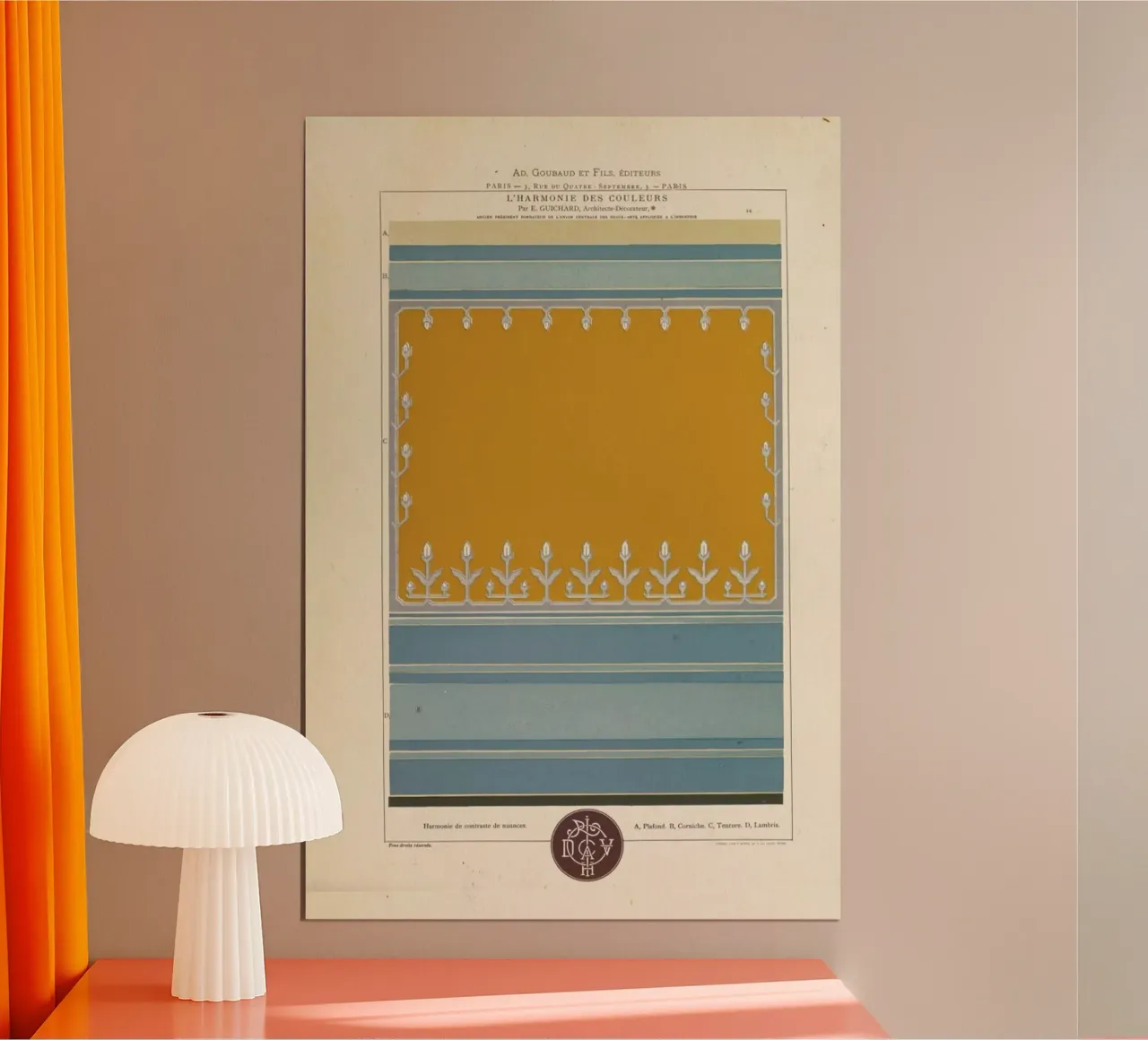 Harmonie de contraste de nuances, L'harmonie des couleurs, 1815 - Édouard Guichard poster van Artokoloro Quint Lox Ltd