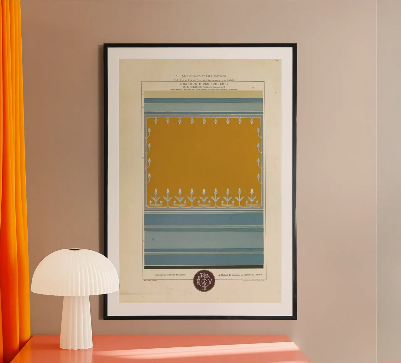 Harmonie de contraste de nuances, L'harmonie des couleurs, 1815 - Édouard Guichard poster van Artokoloro Quint Lox Ltd