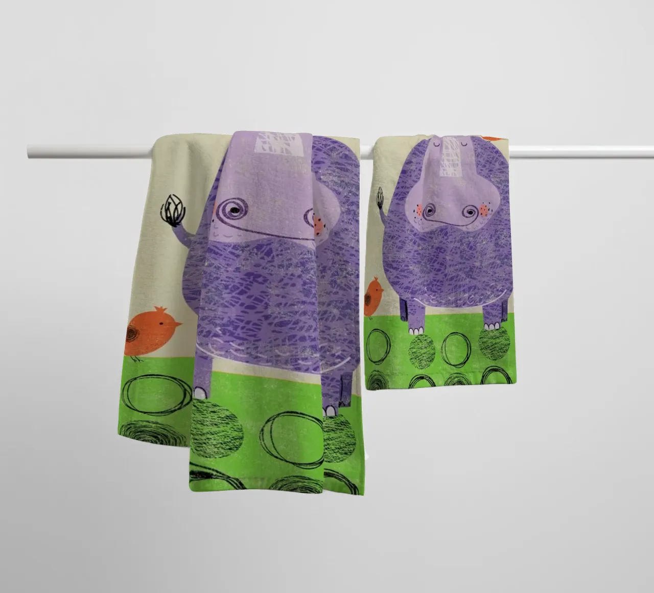 Hippo asciugamano da bagno da Rocket68