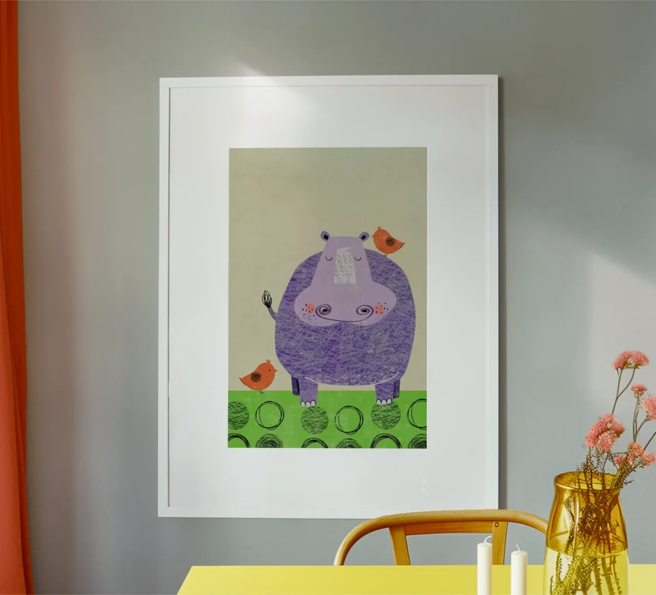 Hippo poster con telaio in alluminio da Rocket68