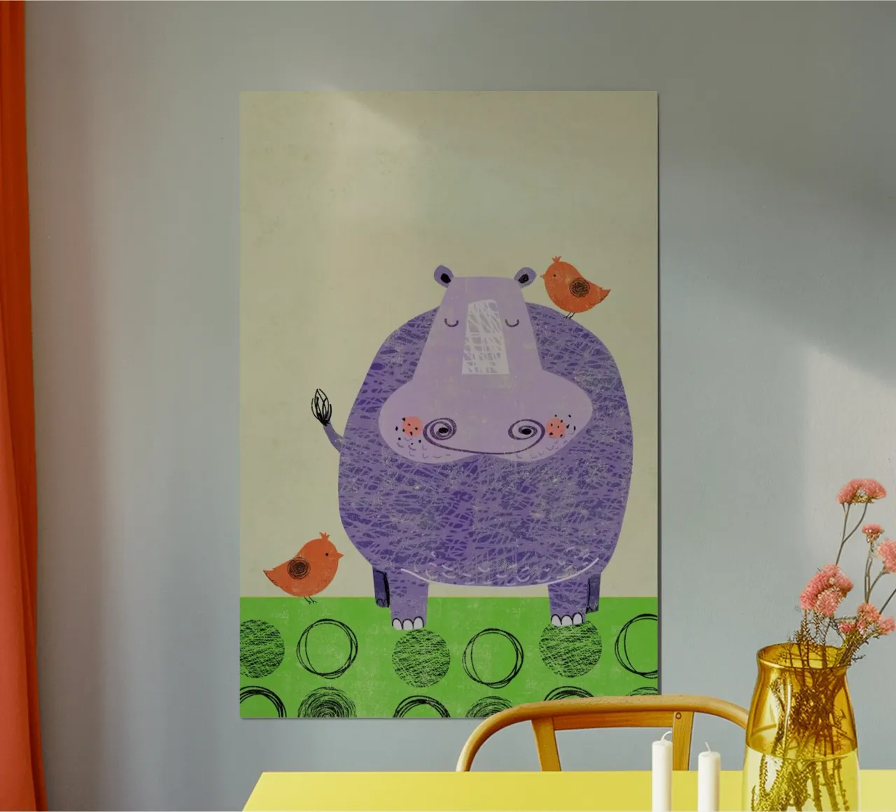 Hippo poster con telaio in alluminio da Rocket68