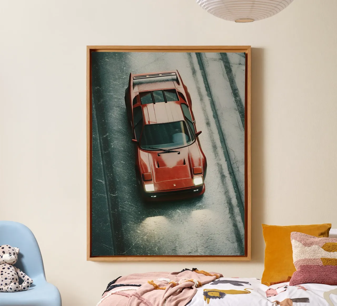Auto da corsa rossa tela con Cornice a cassetta da CAR EDITION