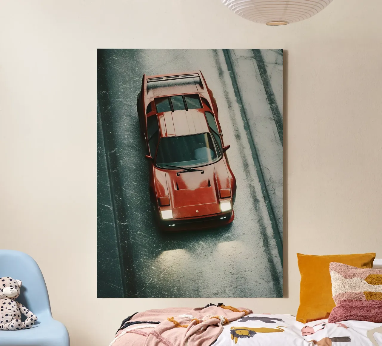 Auto da corsa rossa tela con Cornice a cassetta da CAR EDITION