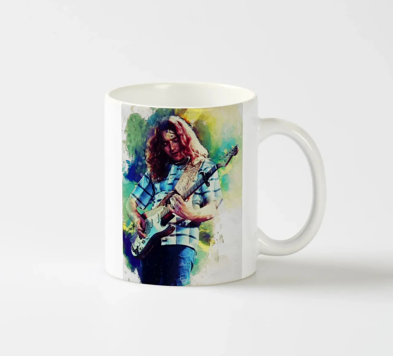 Macchia di ritratto William Rory Gallagher tazza in ceramica da Gunawan Rb