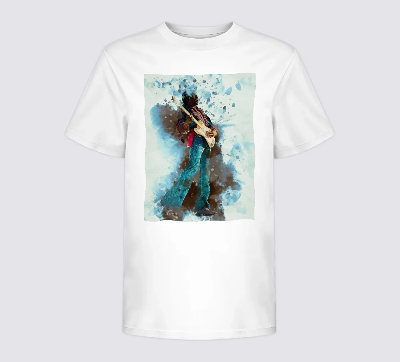 Smudge Jimi hendrix - Hey Joe Portrait kids t-shirt by Gunawan Rb