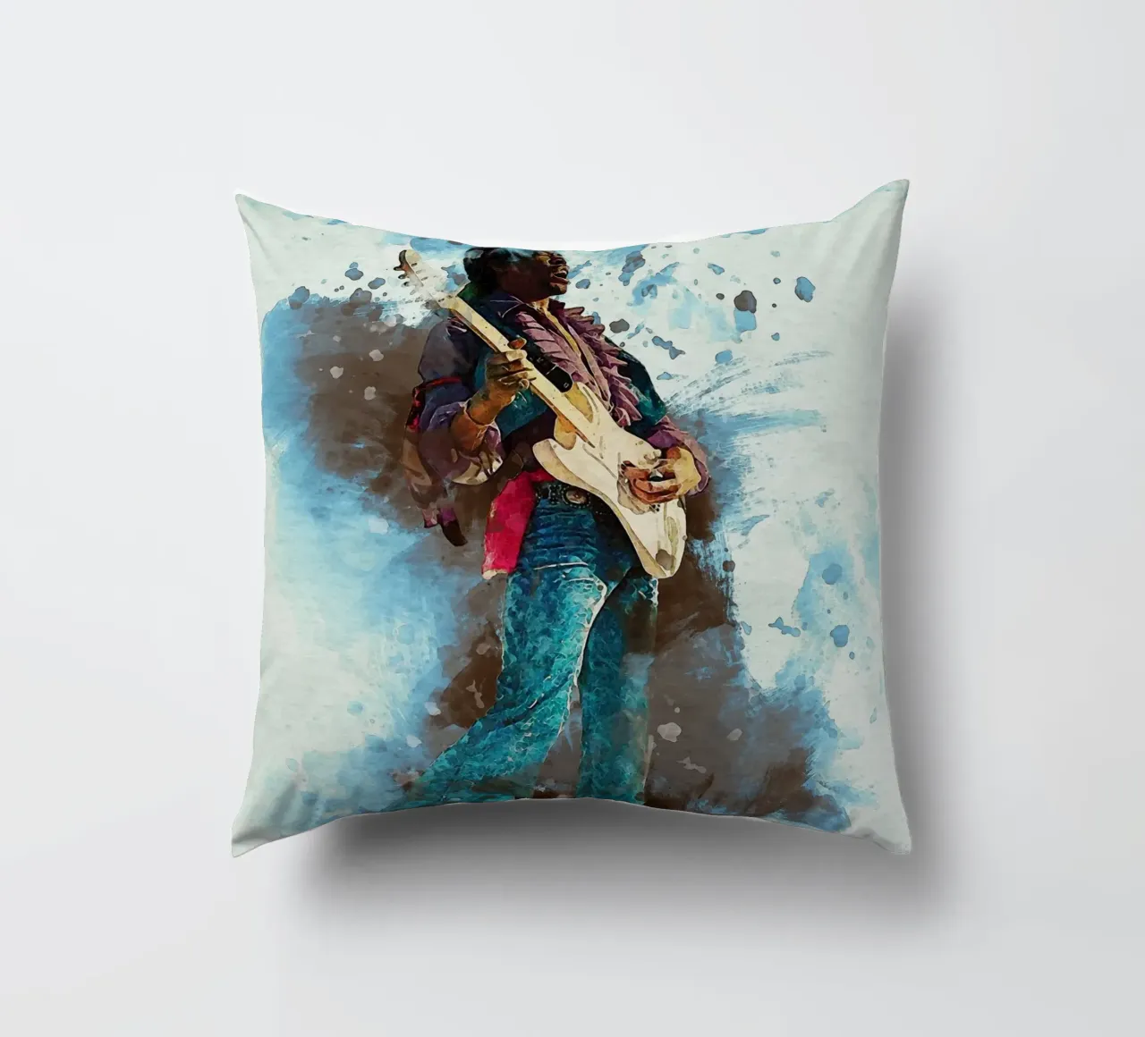 Sbaffo Jimi hendrix - Ritratto di Hey Joe cuscino da Gunawan Rb