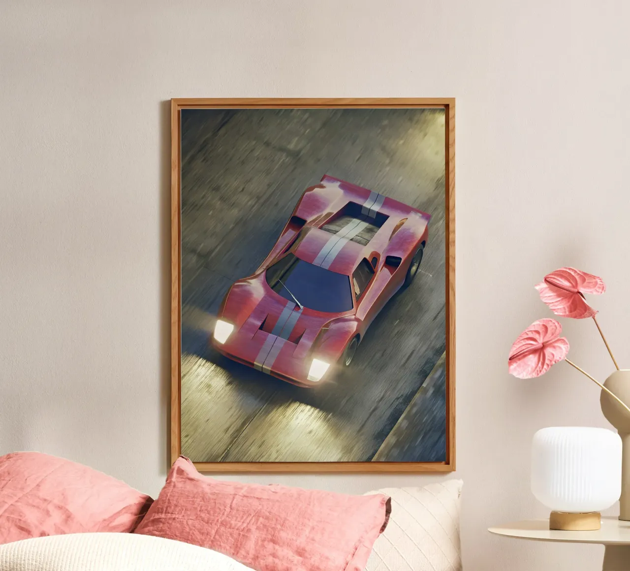 Auto da corsa rossa alluminio dibond da CAR EDITION