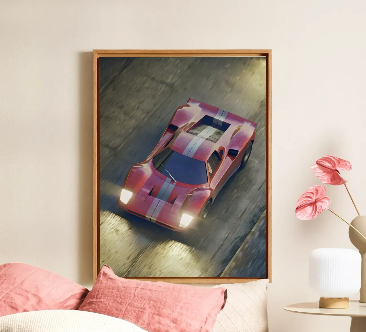 Auto da corsa rossa tela con Cornice a cassetta da CAR EDITION