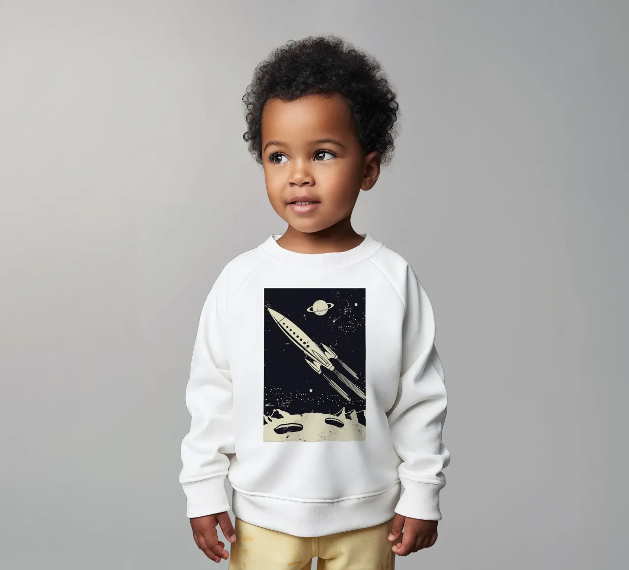 Space Rocket II sudadera de bebé de Little Flourishes