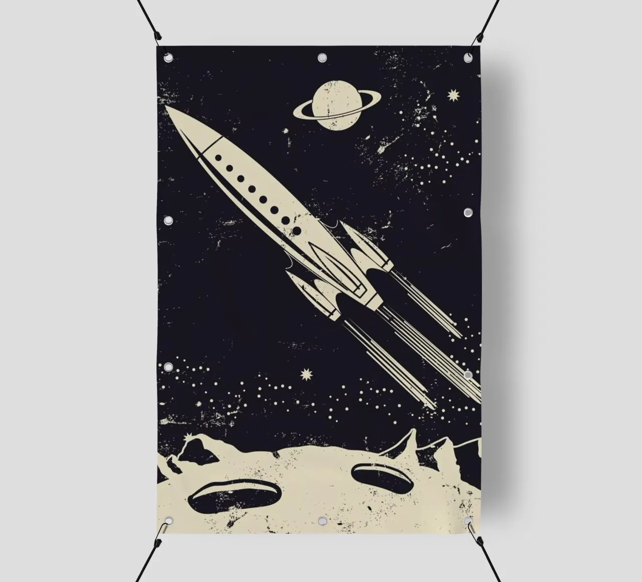 Space Rocket II telo in pvc da Little Flourishes