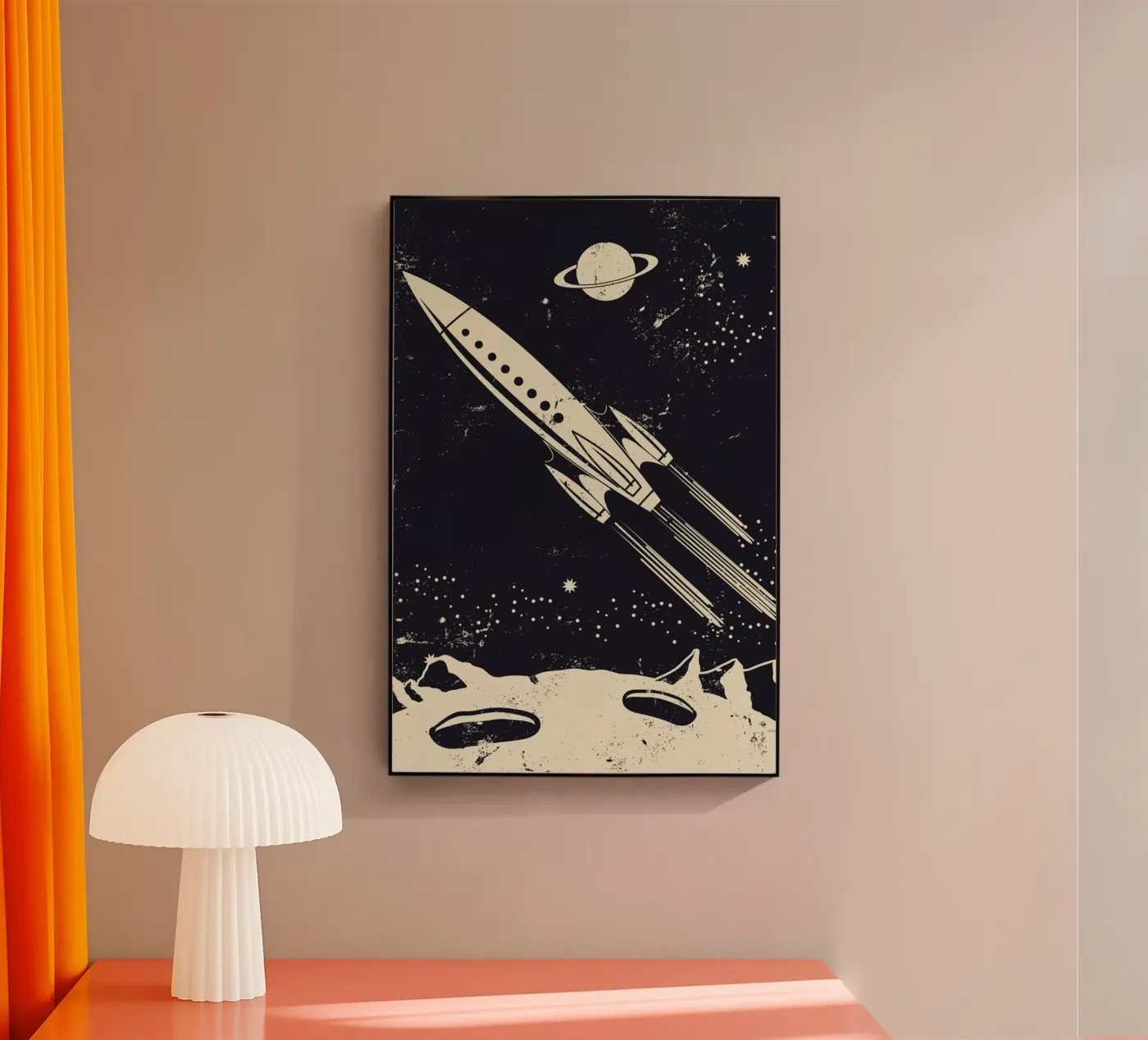 Space Rocket II acryl van Little Flourishes