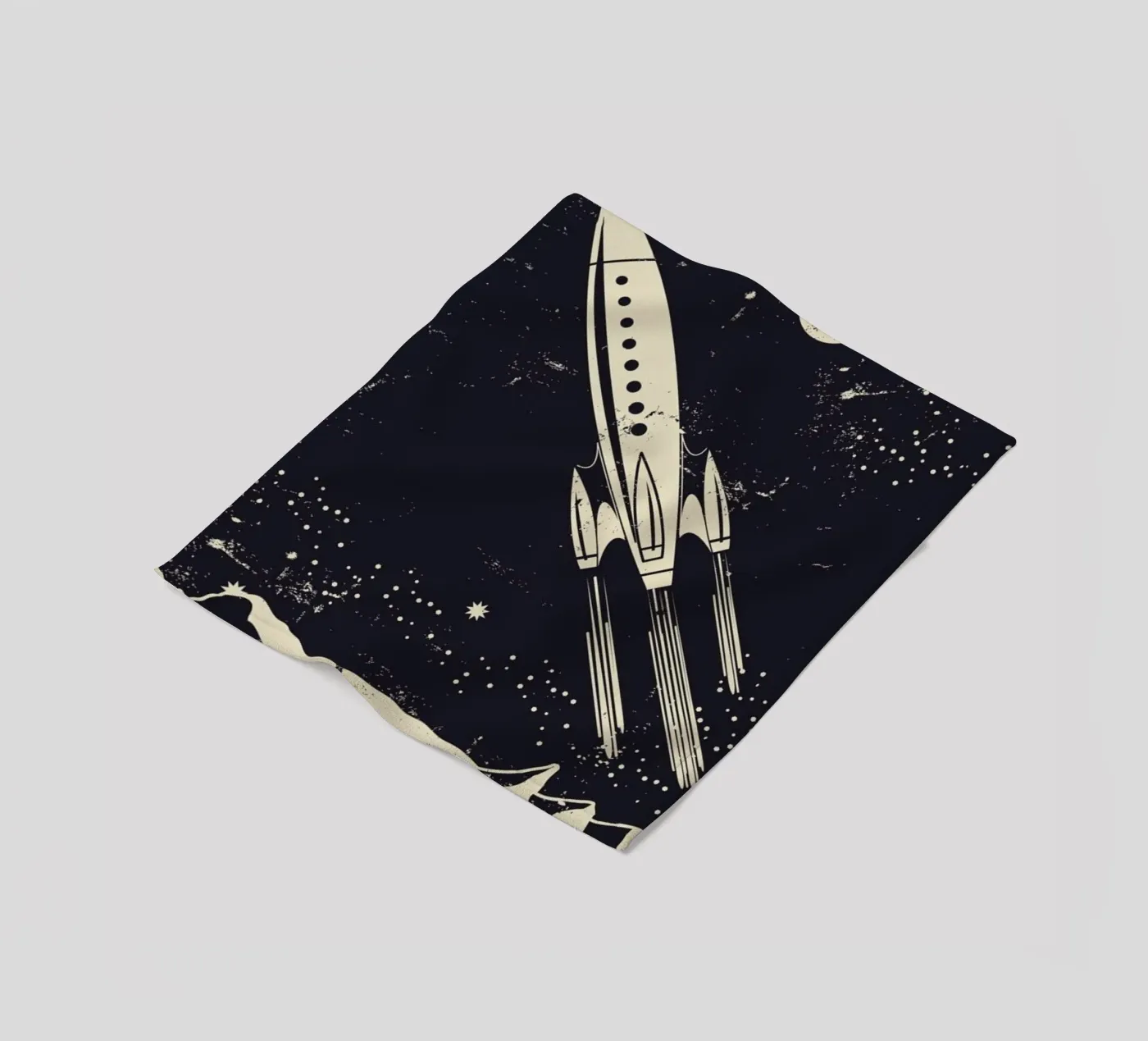 Space Rocket II Fleecedecke von Little Flourishes